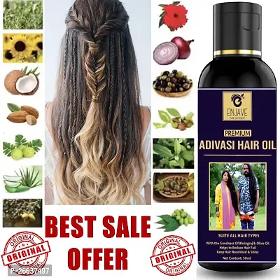 ENJAVE  Maha Bhringraj Hair oil For Hair Fall Control,Adivasi Hair Growth Oil,Hair Regrowth Oil,Ayurveda hair Oil, adivasi bhringraj hair oil,maha bhringraj hair oil 50ml Pack of 1-thumb0