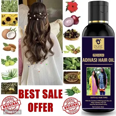 ENJAVE  Maha Bhringraj Hair oil For Hair Fall Control,Adivasi Hair Growth Oil,Hair Regrowth Oil,Ayurveda hair Oil, adivasi bhringraj hair oil,maha bhringraj hair oil 50ml Pack of 1-thumb0