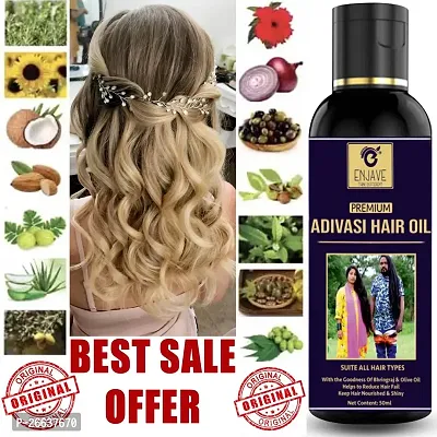 ENJAVE  Maha Bhringraj Hair oil For Hair Fall Control,Adivasi Hair Growth Oil,Hair Regrowth Oil,Ayurveda hair Oil, adivasi bhringraj hair oil,maha bhringraj hair oil 50ml Pack of 1-thumb0