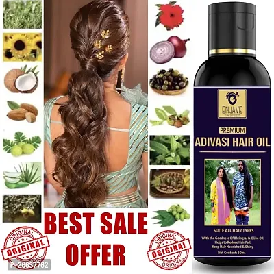 ENJAVE  Maha Bhringraj Hair oil For Hair Fall Control,Adivasi Hair Growth Oil,Hair Regrowth Oil,Ayurveda hair Oil, adivasi bhringraj hair oil,maha bhringraj hair oil 50ml Pack of 1-thumb0