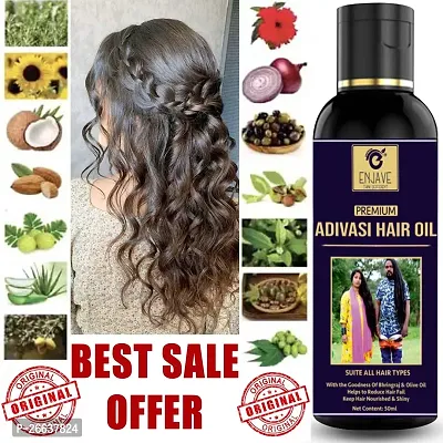 ENJAVE  Maha Bhringraj Hair oil For Hair Fall Control,Adivasi Hair Growth Oil,Hair Regrowth Oil,Ayurveda hair Oil, adivasi bhringraj hair oil,maha bhringraj hair oil 50ml Pack of 1-thumb0