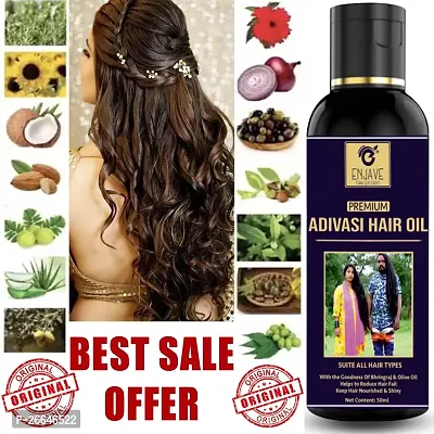 ENJAVE  Maha Bhringraj Hair oil For Hair Fall Control,Adivasi Hair Growth Oil,Hair Regrowth Oil,Ayurveda hair Oil, adivasi bhringraj hair oil,maha bhringraj hair oil 50ml Pack of 1-thumb0