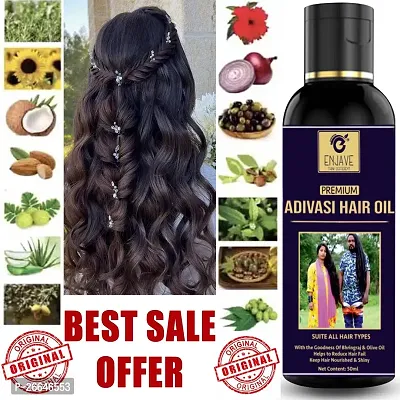 ENJAVE  Maha Bhringraj Hair oil For Hair Fall Control,Adivasi Hair Growth Oil,Hair Regrowth Oil,Ayurveda hair Oil, adivasi bhringraj hair oil,maha bhringraj hair oil 50ml Pack of 1-thumb0