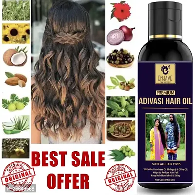 ENJAVE  Maha Bhringraj Hair oil For Hair Fall Control,Adivasi Hair Growth Oil,Hair Regrowth Oil,Ayurveda hair Oil, adivasi bhringraj hair oil,maha bhringraj hair oil 50ml Pack of 1-thumb0