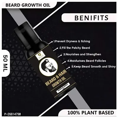 Enjave Beard Growth Oil for Men Fast Growth Nourishes  Strengthens Uneven Patchy Beard - 50ml-thumb2