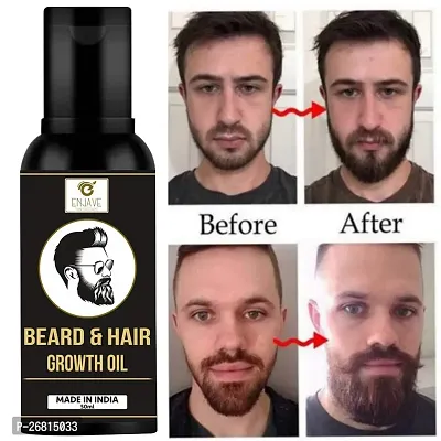 Enjave Beard Growth Oil for Men Fast Growth Nourishes  Strengthens Uneven Patchy Beard - 50ml-thumb0