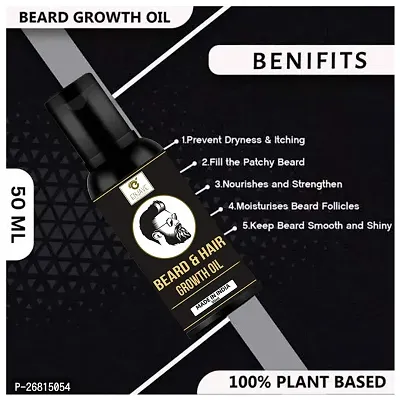 Enjave Beard Growth Oil for Men Fast Growth Nourishes  Strengthens Uneven Patchy Beard - 50ml-thumb5
