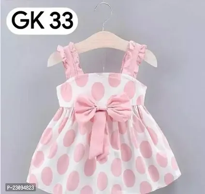 Fabulous Pink Rayon Printed Frocks For Girls-thumb0