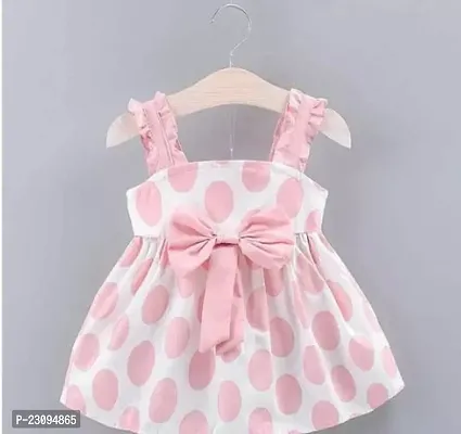 Fabulous Pink Rayon Printed Frocks For Girls