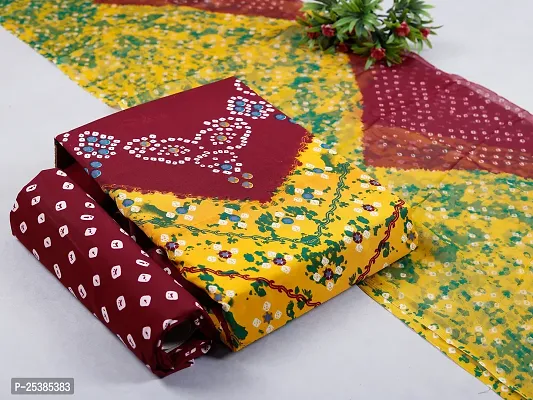 Elegant Crepe Printed Dress Material With Dupatta For Women-thumb0