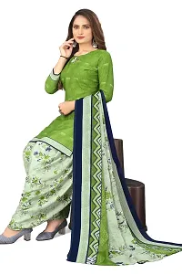 Elegant Multicoloured Crepe Printed Dress Material with Dupatta For Women-thumb1