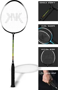 KNK Aluminium Single Shaft Badminton Kit Racquet Set Of 2 With 3 Piece Nylon Shuttle Badminton Kit ()-thumb1