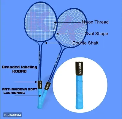 KOBRO Double Shaft Badminton Racquet Set Of 2 Piece With 2 Piece Nylon Shuttle Cock Badminton Kit ()-thumb3