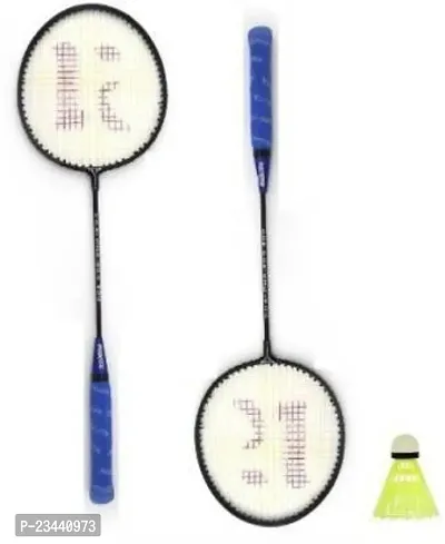 KNK Single Shaft Badminton Racket Set of 2 Piece With 1 Nylon Shuttlecocks Badminton Kit ()