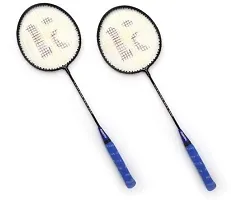 KOBRO Single Shaft Racket 2 Piece Badminton With 10 Piece Nylon Shuttle And Net Badminton Kit ()-thumb1