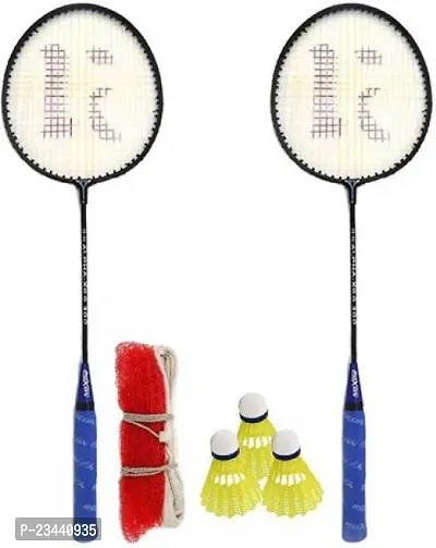 KNK Single Shaft Badminton 2 Piece Badminton With 3 Shuttle And Net Badminton Kit Badminton Kit ()
