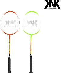 KNK Aluminum Badminton Racket Set of 2 with Nylon Shuttles 6 Pcs with Full-Cover Badminton Kit ()-thumb1