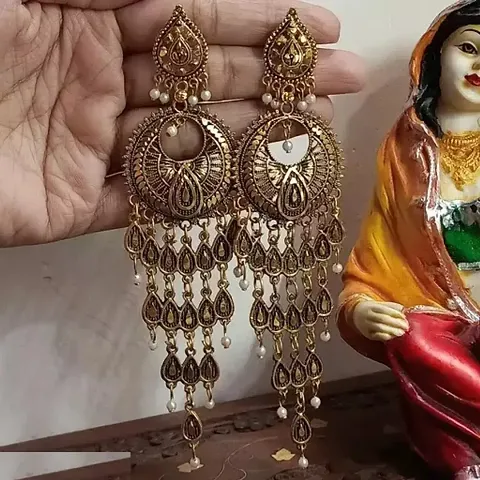 Elegant Brass Jhumkas Earrings For Women