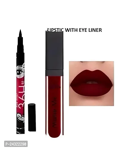 Best Quality Maroon Colour Waterproof Liquid Lipstick And Waterproof Eyeliner