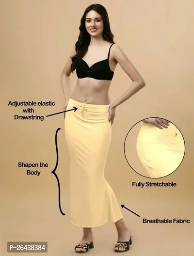 Stylish Beige Polyester Solid Saree Shapewear For Women-thumb0