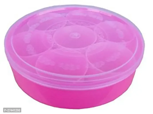 Classic Transparent Round Plastic Spice Masala Storage Container Box-thumb0