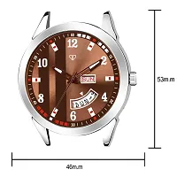 Invictus XXIII Series Brown Dial Men Metallic Wristwatch With Day  Date Function-thumb2