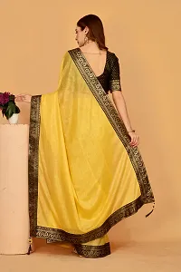 Elegant Yellow Silk Blend Embellished Women Saree with Blouse Piece-thumb1