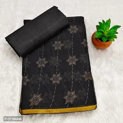 Stylish Chiffon Saree With Blouse Piece For Women-thumb0