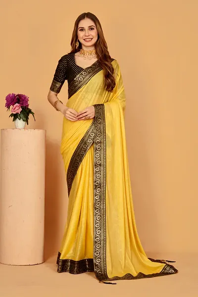 Silk Blend Embossed Saree With Blouse Piece