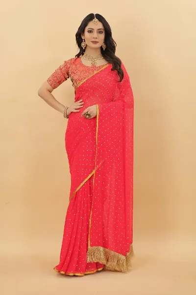 ART SILK EMBELLISHED SAREE WITH BLOUSE PIECE