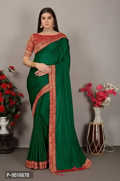 Classic Art Silk Lace Work Saree with Blouse piece