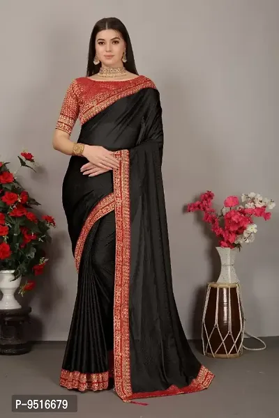 Classic Art Silk Lace Work Saree with Blouse piece