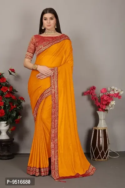 Classic Art Silk Lace Work Saree with Blouse piece