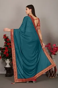 Classic Art Silk Lace Work Saree with Blouse piece-thumb1