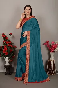 Classic Art Silk Lace Work Saree with Blouse piece-thumb3