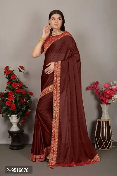 Classic Art Silk Lace Work Saree with Blouse piece-thumb4