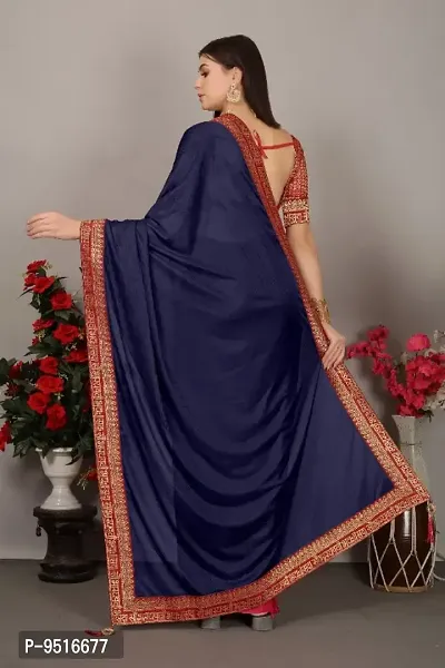 Classic Art Silk Lace Work Saree with Blouse piece-thumb2