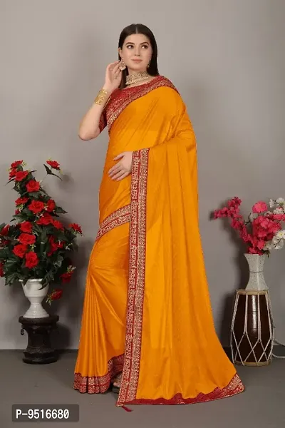 Classic Art Silk Lace Work Saree with Blouse piece-thumb4