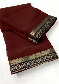 ART SILK BLACK LACE SAREE WITH BLOUSE PIECE-thumb1