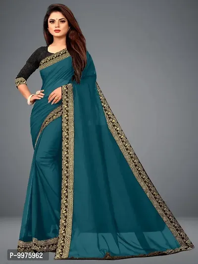 Classic Silk Blend Lace Work Saree with Blouse piece