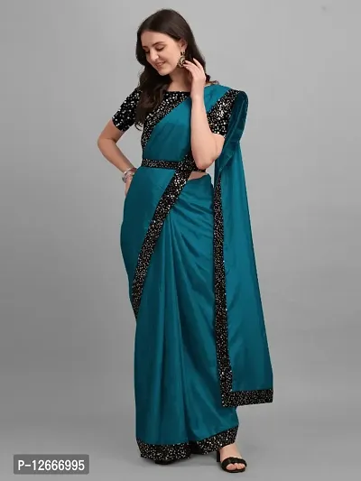 Belt Saree With Velvet Blouse Piece-thumb3