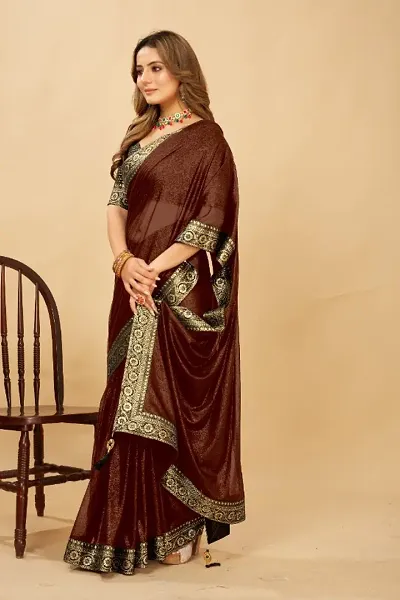 Black Lace border Tassels Saree With Blouse Piece