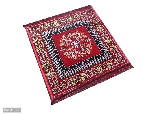 fabric Poojan Samagri Sitting Aasan for puja (1 Pcs, Red)