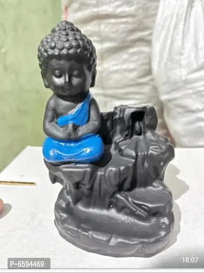 Bal Krishna Smoke Buddha Idol Fountain with 10 Smoke Backflow C-thumb0