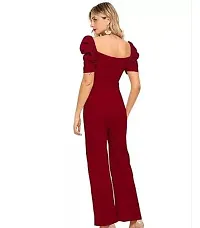Stylish Maroon Polyester Solid Cocktail Maxi Jumpsuit For Women-thumb1