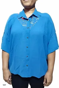 Woman Solid Relaxed Fit Boxy Shirt-thumb2