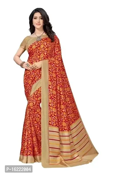 Stylish Silk Blend Multicoloured Saree with Blouse piece-thumb0