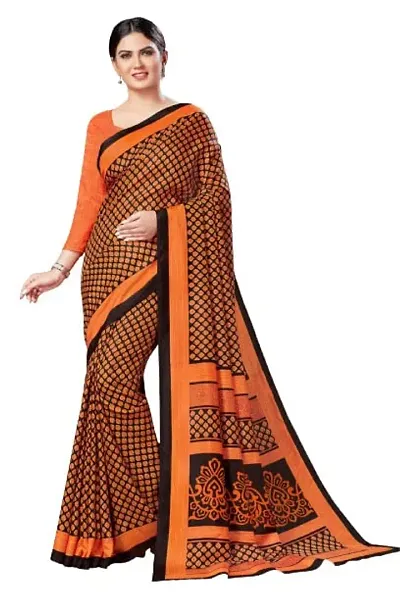 Simran Crush Malgudi Silk Saree, with Crackle Filament with Blouse Piece, Set of 1 (STYLE 8)