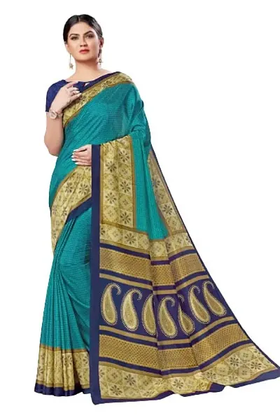 Simran Crush Malgudi Silk Saree, with Crackle Filament with Blouse Piece, Set of 1 (STYLE 11)