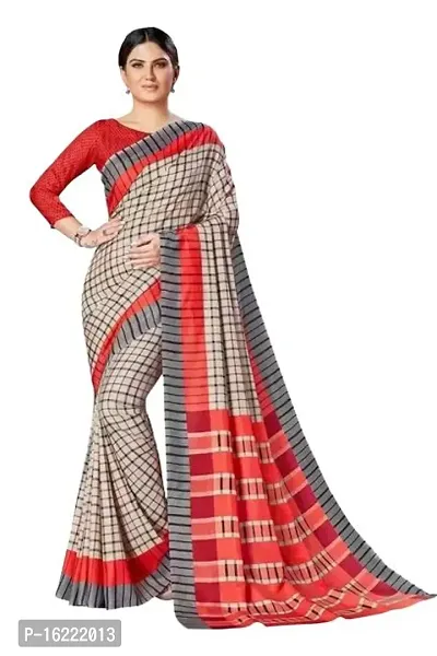 Stylish Silk Blend Multicoloured Saree with Blouse piece-thumb0